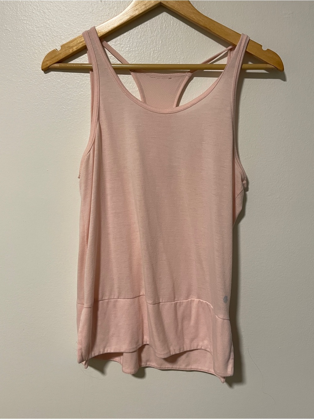 Light Pink Racerback Tank Top Yoga Workout Sleeveless Cotton lightweight Medium